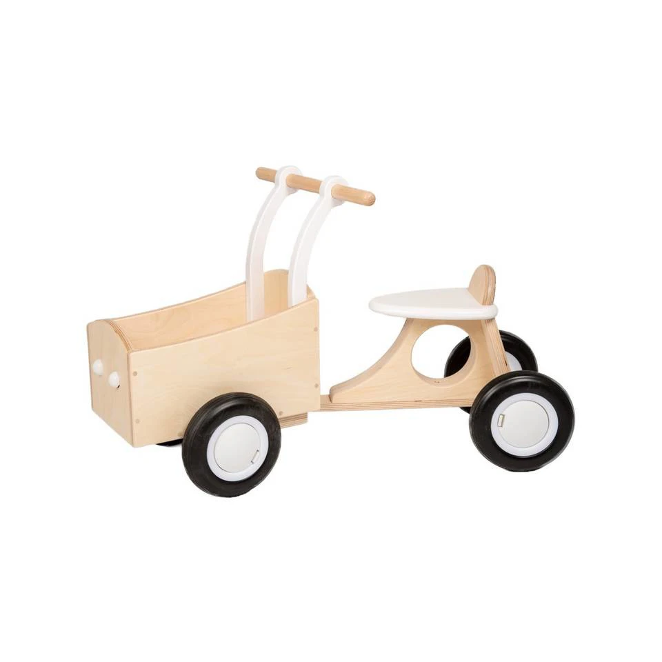 Houten Bakfiets Retro Wit Loopfiets VanDijkToys 3 Houten Bakfiets Retro Wit Loopfiets VanDijkToys