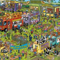 Jumbo 19099 Puzzel JanvanHaasteren FoodTruck Festival+BBQ Party 2×1000 -Peuter Plezier Verkoopwinkel 79013980 3415760676