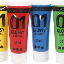 Plakkaatverf Set Glossy Primaire Kleuren