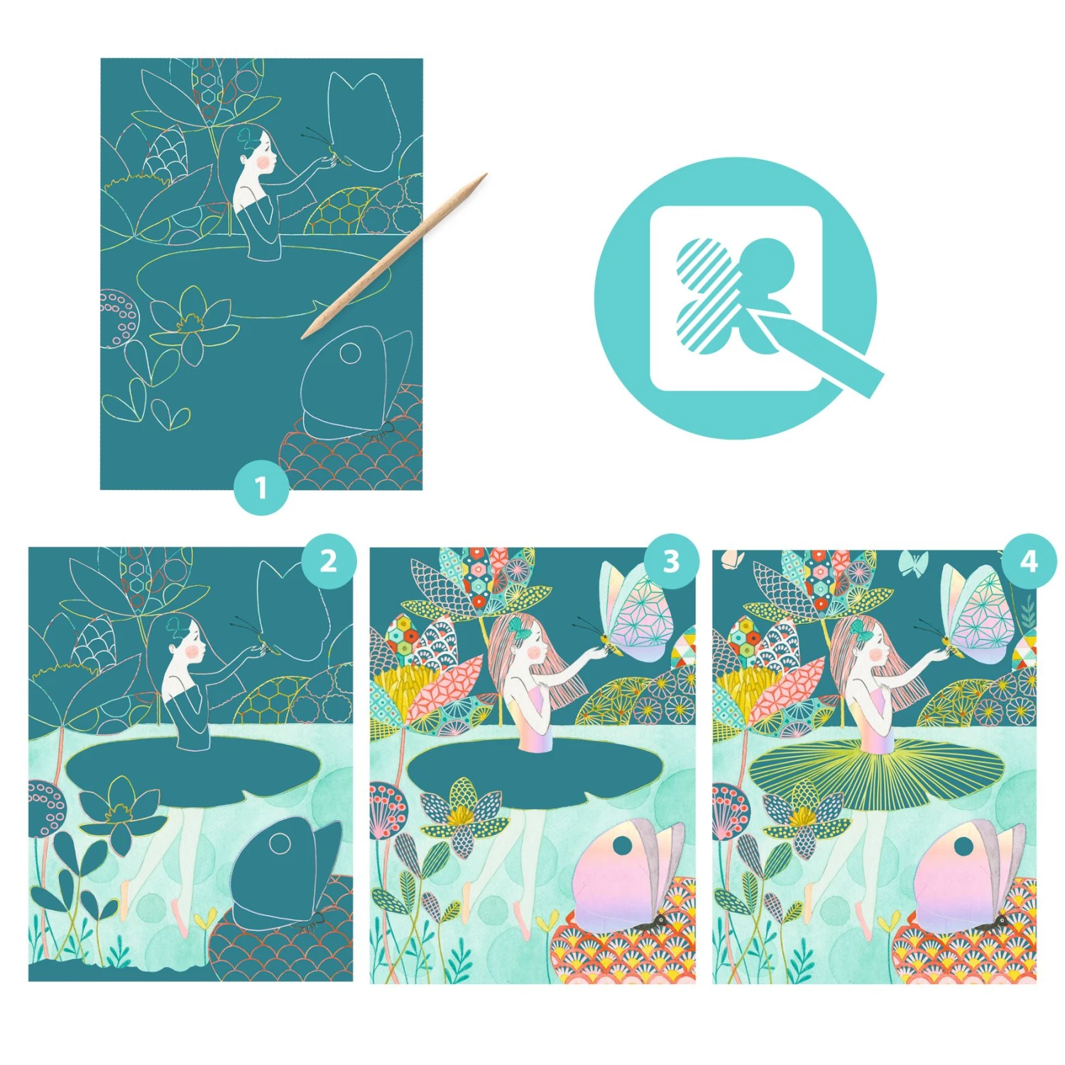 Djeco Kraskaarten De Vijver Knutselset 6 Djeco Kraskaarten De Vijver Knutselset - Image 4