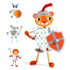 Djeco Rijgen Knutselset Mijn-Ridders -Peuter Plezier Verkoopwinkel Djeco Rijgen met chenille Ridders 3