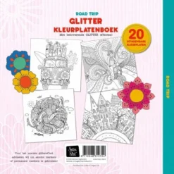 Glitter Kleurplatenboek Kleurboek Road Trip 7 Glitter Kleurplatenboek Kleurboek Road Trip -Peuter Plezier Verkoopwinkel Glitter kleurplatenboek Road trip backcover speelactief.nl