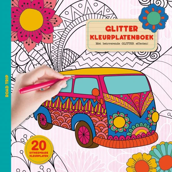 Glitter Kleurplatenboek Kleurboek Road Trip 3 Glitter Kleurplatenboek Kleurboek Road Trip