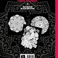Glitter Kleurboek Night Flowers -Peuter Plezier Verkoopwinkel Glitterkleurboek BLACK NightFlowers backcover speelactief.nl