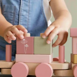 Little Dutch LD8035 Houten Blokkentrein Flowers FSC -Peuter Plezier Verkoopwinkel LD8035 little dutch blokkentrein flowers 4