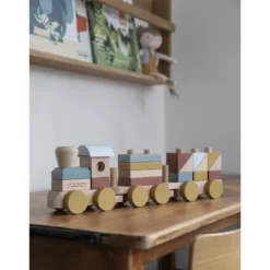 Little Dutch Houten Blokkentrein Pure&Nature -Peuter Plezier Verkoopwinkel Little dutch 4702 blokkentrein 1