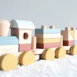 Little Dutch Houten Blokkentrein Pure&Nature -Peuter Plezier Verkoopwinkel Little dutch 4702 blokkentrein 3