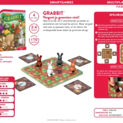 SmartGames SGM510 Grabbit Bordspel Familiespel -Peuter Plezier Verkoopwinkel SmartGames sgm510 grabbit familiespel denkspel puzzel spel