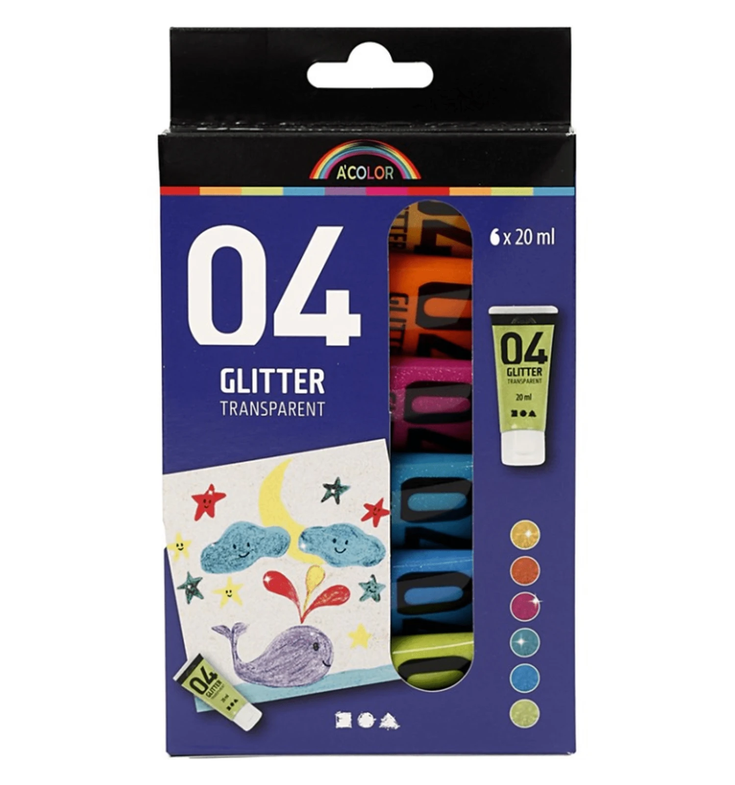 Plakkaatverf Set Acrylverf Glitter Secundaire Kleuren 4 Plakkaatverf Set Acrylverf Glitter Secundaire Kleuren - Image 2
