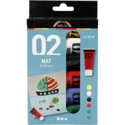 Plakkaatverf Set Mat Primaire-kleuren 7 Plakkaatverf Set Mat Primaire-kleuren -Peuter Plezier Verkoopwinkel a color plakkaatverf set mat primair 6x20 ml