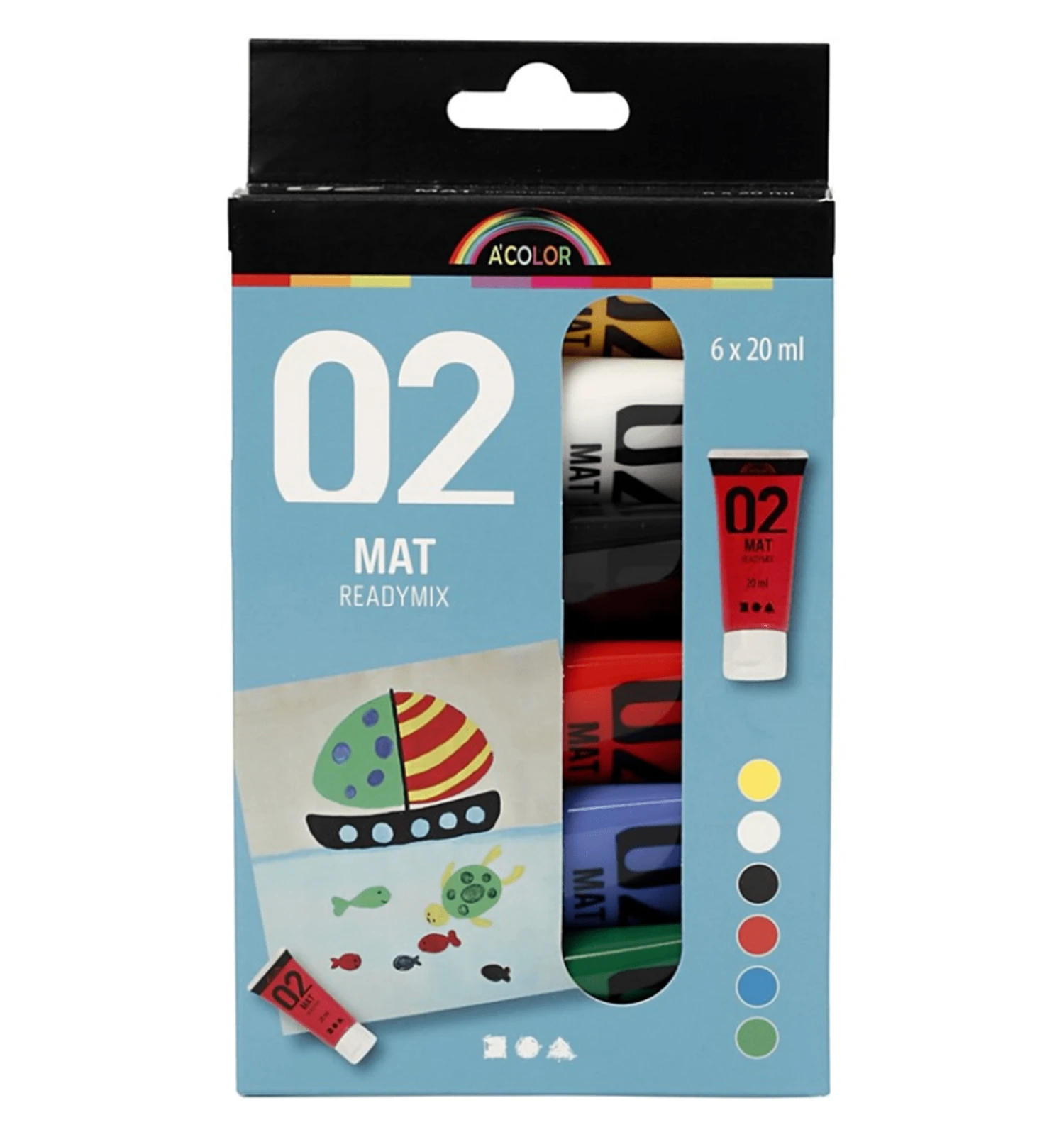 Plakkaatverf Set Mat Primaire-kleuren 5 Plakkaatverf Set Mat Primaire-kleuren - Image 3