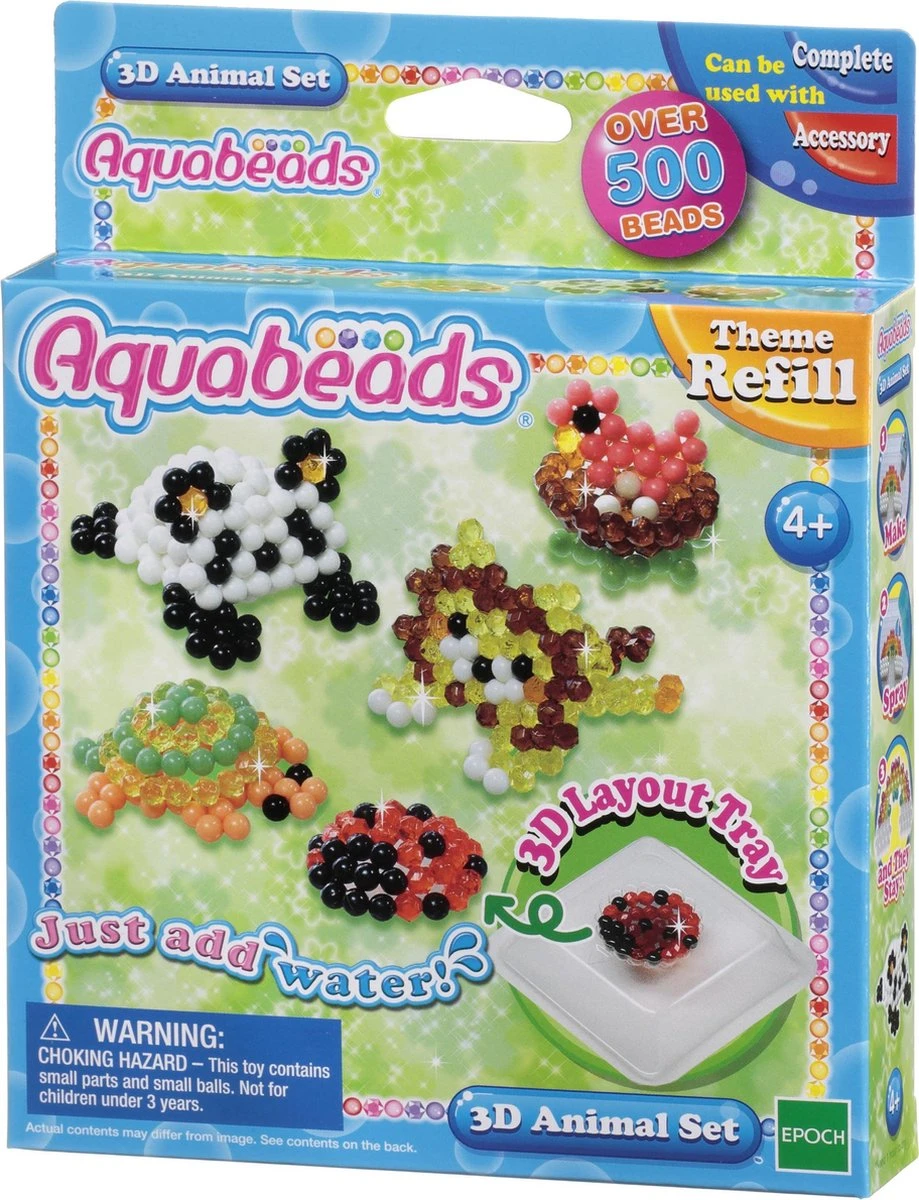 Aquabeads AB79218 3D-Animal-Set Knutselset Aanvulset 3 Aquabeads AB79218 3D-Animal-Set Knutselset Aanvulset