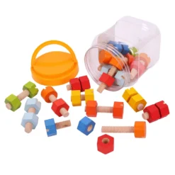 Peuter Plezier Verkoopwinkel 13 Houten Moeren En Bouten Voor BigJigs BJ680
