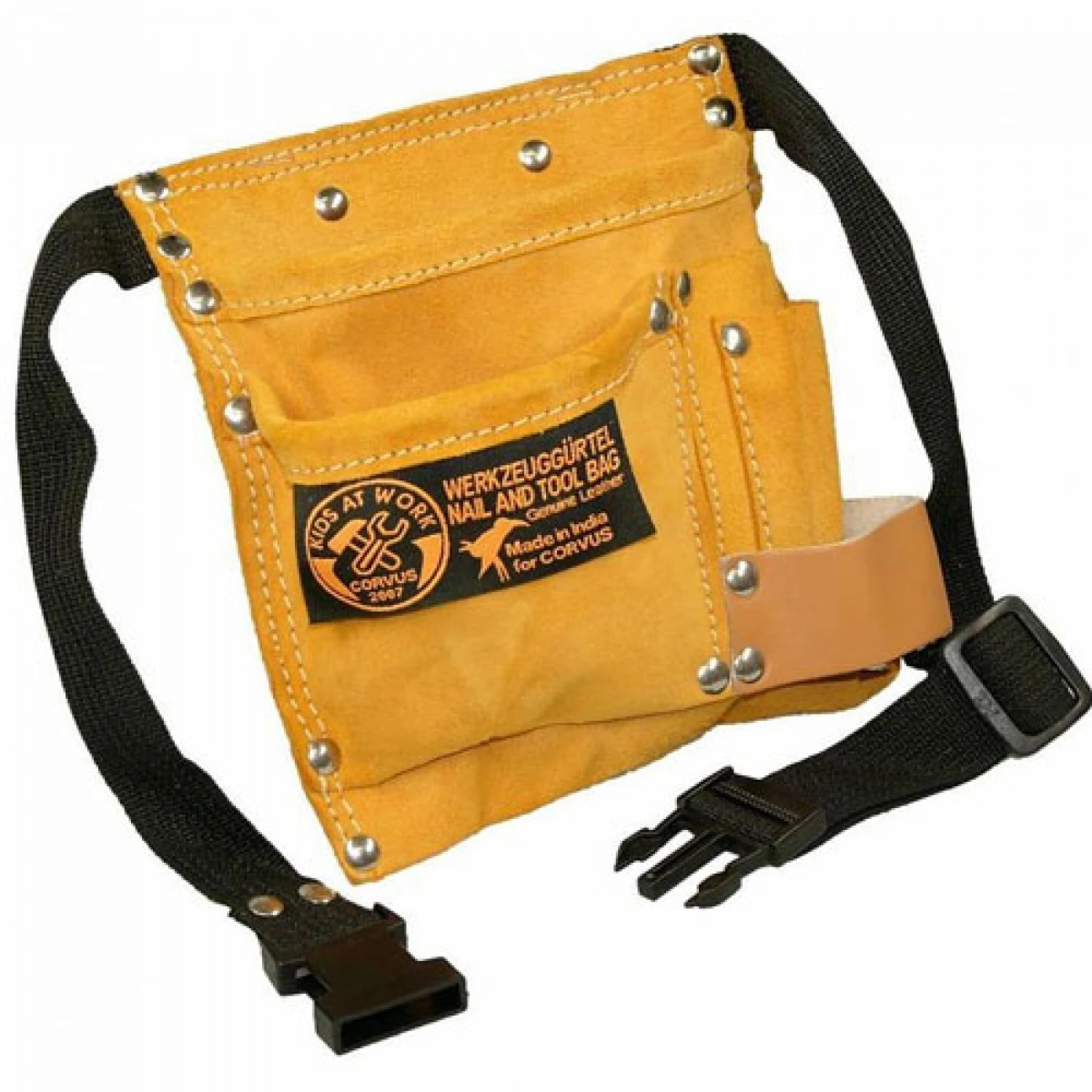 Leren Gereedschapsgordel Kids-at-Work Spijkerzak 3 Leren Gereedschapsgordel Kids-at-Work Spijkerzak