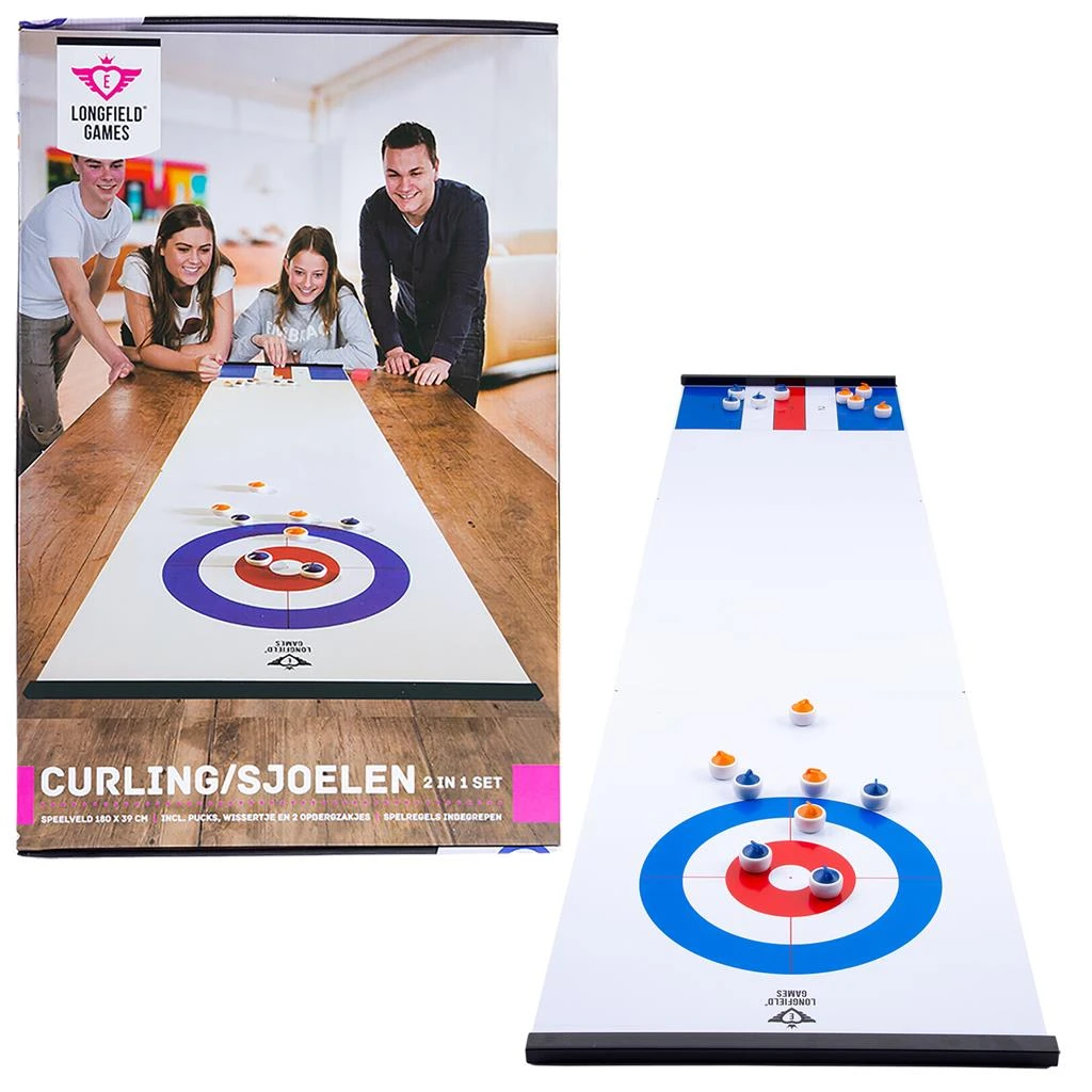 Curling/Sjoelen 2-in-1 Shuffleboard 180×39 Cm. 3 Curling/Sjoelen 2-in-1 Shuffleboard 180×39 Cm.