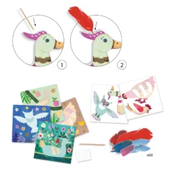 Djeco Knutselpakket Chique Veren -Peuter Plezier Verkoopwinkel djeco knutselpakket chique veren 1