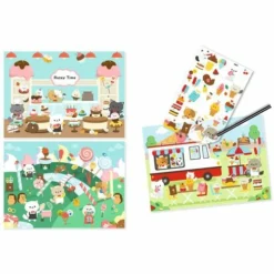 Djeco Krasplaatjes/Wrijfplaatjes Suikerland -Peuter Plezier Verkoopwinkel djeco knutselset wrijfplaatjes suikerland 1