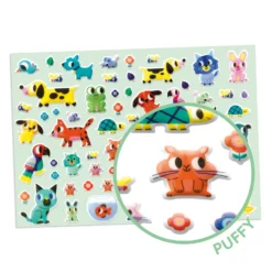 Djeco Stickersset Moeder En Kind- Puffy Stickers -Peuter Plezier Verkoopwinkel djeco puffy stickers mijn kleine vriendjes 1