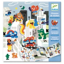 Djeco Stickerboek Monsterinvasie Herbruikbare-stickers