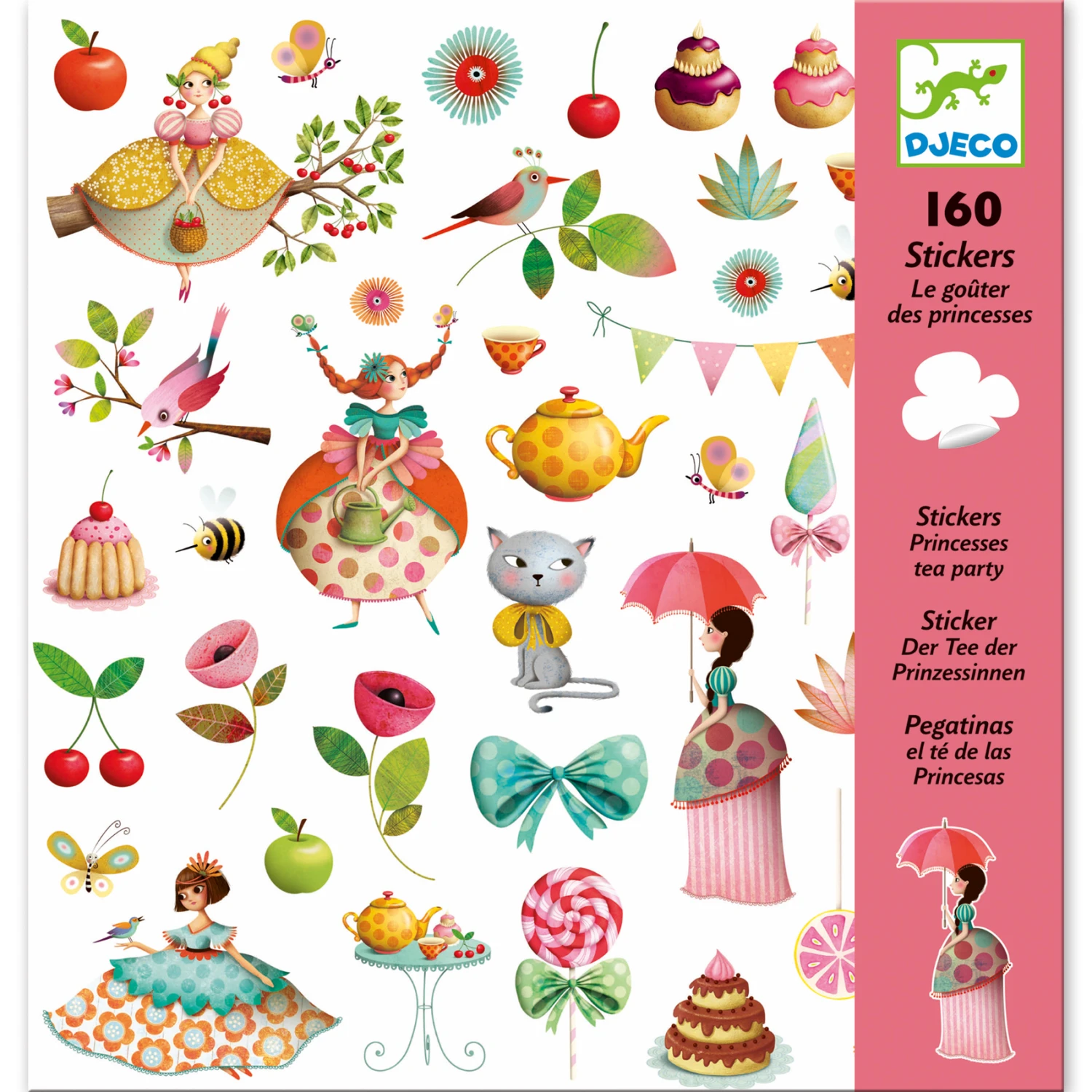 Djeco Stickers Thee-drinken-met-prinsessen 160-stuks 3 Djeco Stickers Thee-drinken-met-prinsessen 160-stuks