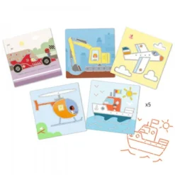 Djeco Tekensjablonen Transport&Costickers -Peuter Plezier Verkoopwinkel djeco tekensjablonen transport c0 1