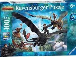 Dragons-3 Puzzel Ravensburger 100 Stukjes XXL