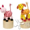 Houten Duw- En Schud- Figuurtjes -Peuter Plezier Verkoopwinkel druk en beweegfiguur goki 53959