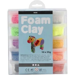 Foam Clay 10 X 35 G.boetseermateriaal -Peuter Plezier Verkoopwinkel foam clay set 10x35g. 2 1