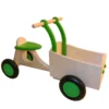 Houten Bakfiets Limegroen Loopfiets VanDijkToys -Peuter Plezier Verkoopwinkel houten bakfiets lime van dijktoys
