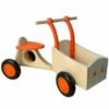 Houten Bakfiets Oranje Loopfiets VanDijkToys -Peuter Plezier Verkoopwinkel houten bakfiets oranje van dijktoys
