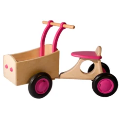 Houten Bakfiets Rose Loopfiets VanDijkToys -Peuter Plezier Verkoopwinkel houten bakfiets rose van dijktoys 1 1