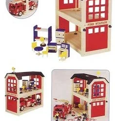 Brandweerkazerne 7 Brandweerkazerne -Peuter Plezier Verkoopwinkel houten brandweer kazerne pintoy 1 1