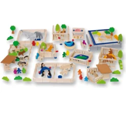 Mijn Kleine Dierentuin, 220-delig -Peuter Plezier Verkoopwinkel houten dierentuin goki 98936 1