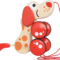 Trekfiguur – Hape – Pepe Pull Along -Peuter Plezier Verkoopwinkel houten trekfiguur hape walk a long puppy 1 1