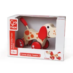 Trekfiguur – Hape – Pepe Pull Along -Peuter Plezier Verkoopwinkel houten trekfiguur hape walk a long puppy 4