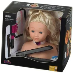 Kapkop Met Braun Satin Hair 7 Stijltang -Peuter Plezier Verkoopwinkel kapkop stijltang theo klein 5245 1 1