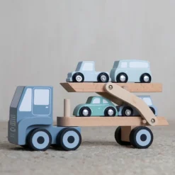 Little Dutch LD4453 Houten Autotransporter Blauw -Peuter Plezier Verkoopwinkel little dutch 4453 autotransporter 2