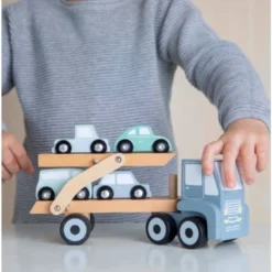 Little Dutch LD4453 Houten Autotransporter Blauw -Peuter Plezier Verkoopwinkel little dutch 4453 autotransporter 3