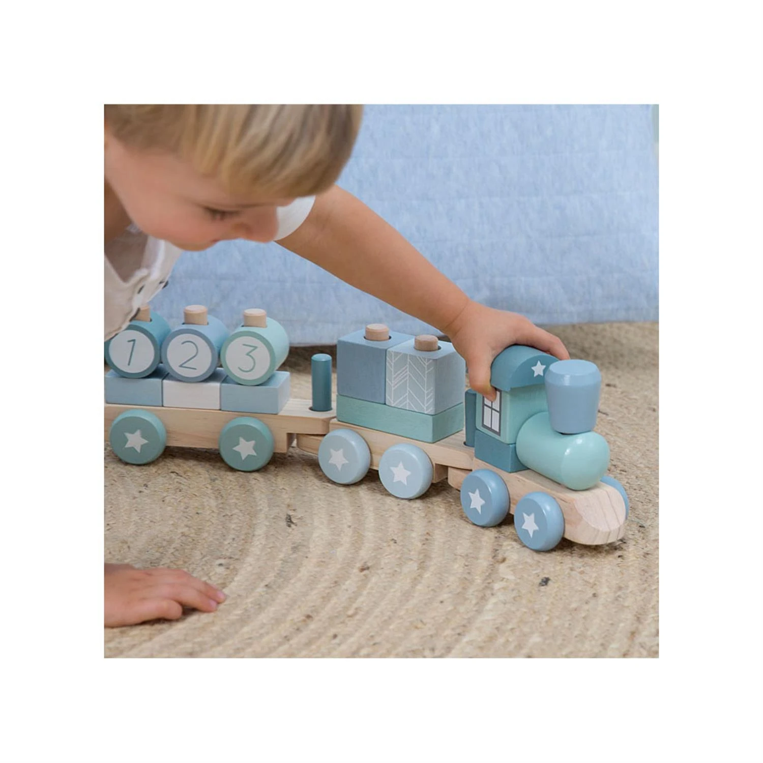 Little Dutch LD7036 Houten Blokkentrein Blauw 7 Little Dutch LD7036 Houten Blokkentrein Blauw - Image 5