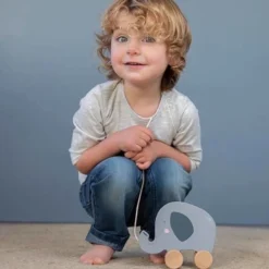 Little Dutch LD4450 Houten Trekdier Olifant -Peuter Plezier Verkoopwinkel little dutch houten trekdier olifant 3