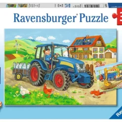 Ravensburger Op De Boerderij En De Bouwplaats Kinderpuzzel 2 X 24 Stukjes