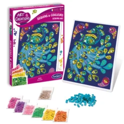 Pailletten Schilderijtje Pauw Sentosphere Knutselpakket -Peuter Plezier Verkoopwinkel pauw schilderij met pailletjes knutselpakket sentospher 322014 1