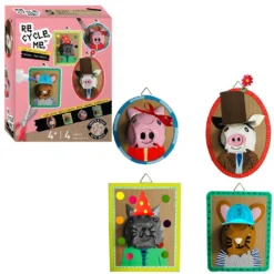 Re-cycle-me Animal Portraits Knutselset ReCycleMe -Peuter Plezier Verkoopwinkel re cycle me animal portraits