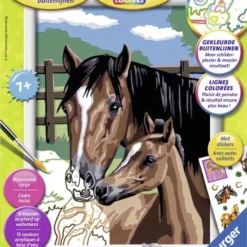 Schilderen Op Nummer: Merrie Met Haar Veulen. -Peuter Plezier Verkoopwinkel schilderen op nummer merrie met haar veulen ravensburger 1