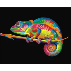 Regenboog Kameleon – Schilderen Op Nummer