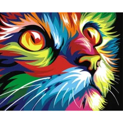 Regenboog Kat A4 – Schilderen Op Nummer
