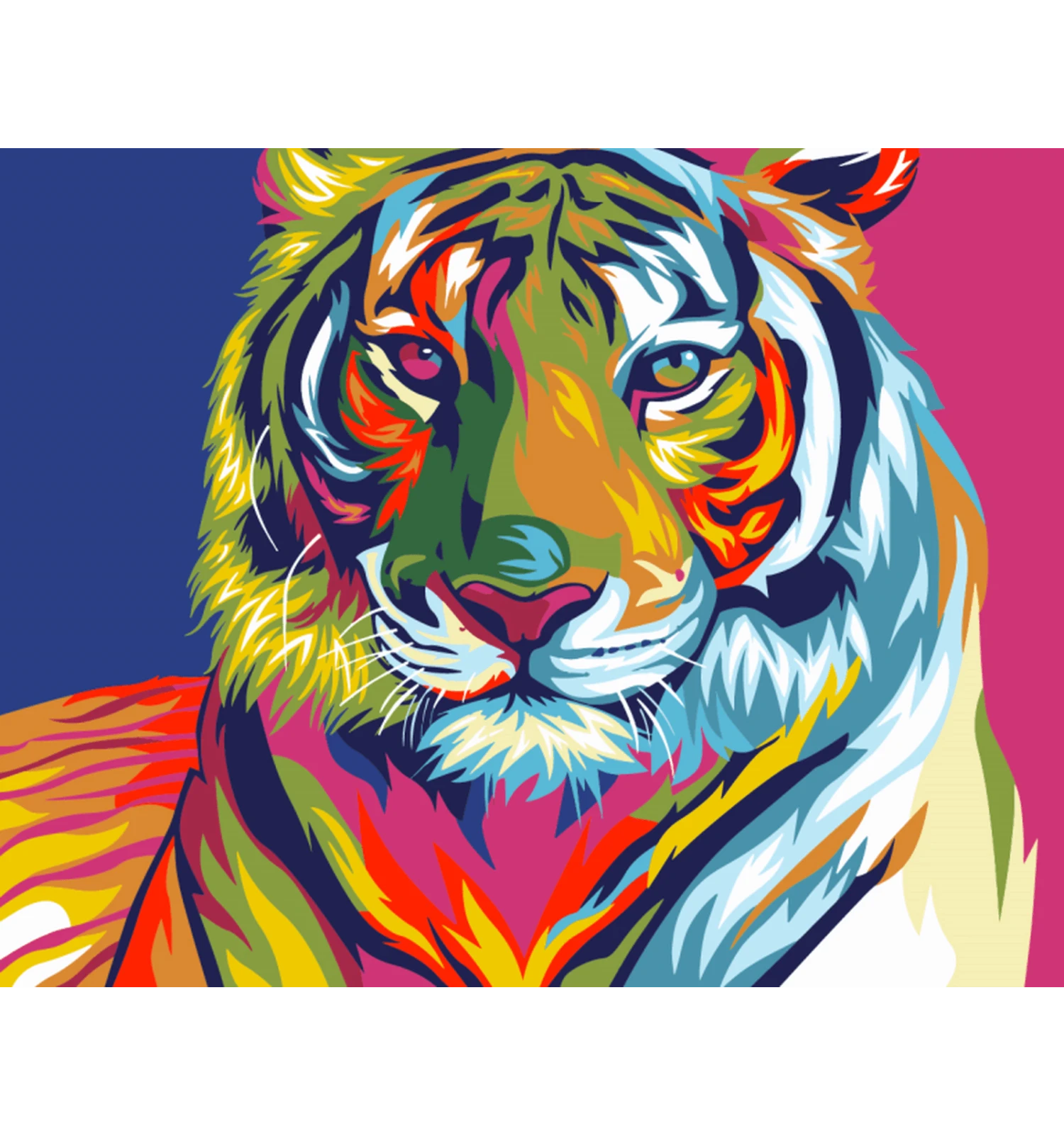 Regenboog Tijger – Schilderen Op Nummer 4 Regenboog Tijger – Schilderen Op Nummer - Image 2