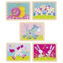 Set Houten Puzzels Susibelle – 5 Stuks -Peuter Plezier Verkoopwinkel set houten puzzels susibelle 5 in 1 goki 57506 1 1