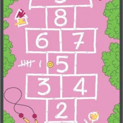 Speeltapijt Hinkelbaan Design Gekrijte Velden -Peuter Plezier Verkoopwinkel speelkleed speeltapijt gekrijte hinkelbaan 1