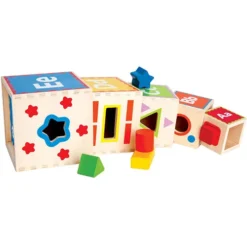 Houten Stapelkubus Pyramid Of Play -Peuter Plezier Verkoopwinkel stapelkubussen pyramid of play hape e0413 1